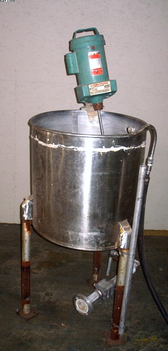 Stainless Steel Mix Tank with Lightnin Mixer, ~40 gallons,